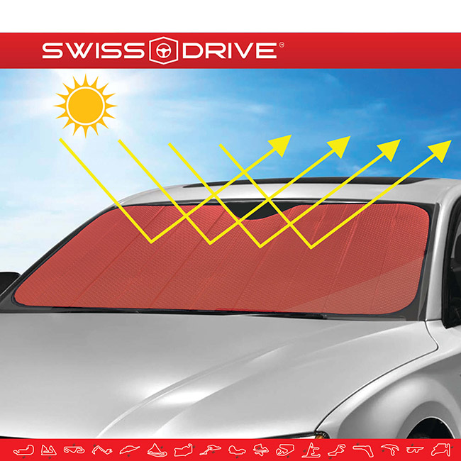 Ηλιοπροστασία Παρμπρίζ Αλουμινίου Κόκκινο Matte Large ΜΑΤΤRED 145x70cm 1 Τεμάχιο - Image 4