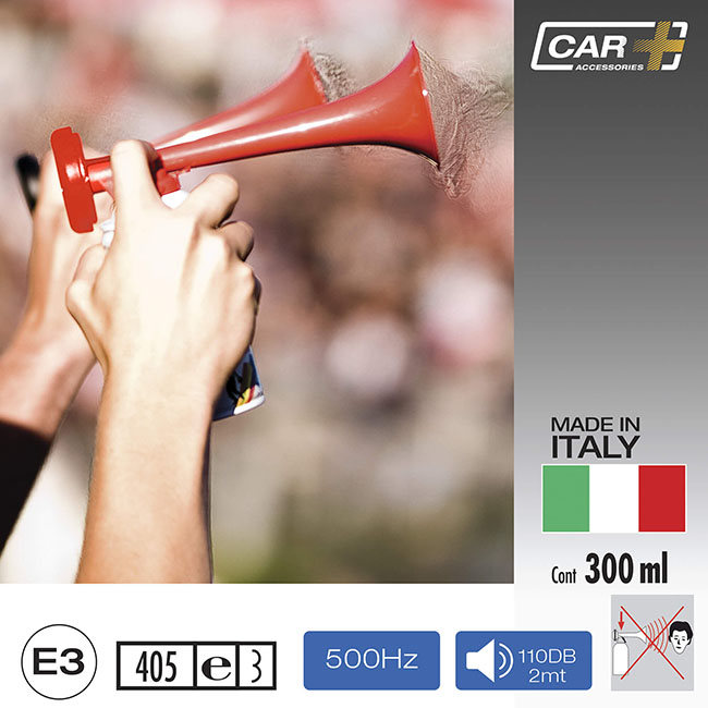 Κόρνα Γηπέδου Με Φιάλη 300ml 500hz 110db Με Πιστοποίηση E3 Made in Italy 1 Τεμάχιο - Image 5