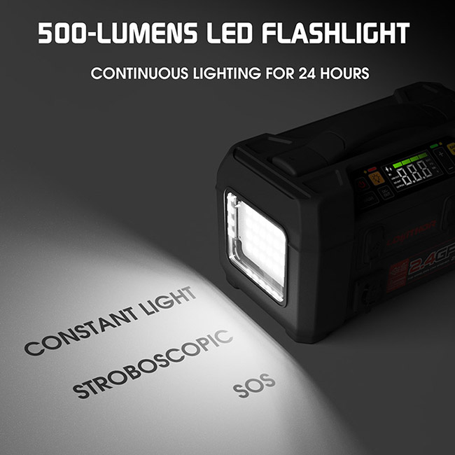 Εκκινητής Μπαταριών Με Ενσωματωμένο Ασύρματο Πιεστικό Νερού 1.5 MPA, Powerbank, Κομπρεσσέρ Αέρος 150PSI, Φακός Led 5 Σε1 Lokithor AW401 12 Volt 2500A 1 Τεμάχιο - Image 7