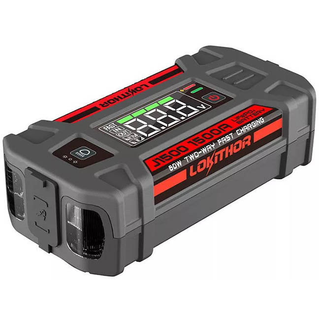 Εκκινητής Μπαταριών Αυτοκινήτου, Powerbank, Φακός Led 3 Σε1 Lokithor J1500 12 Volt 1500A 1 Τεμάχιο - Image 7