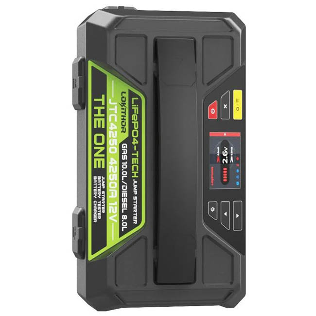 Εκκινητής Μπαταριών Αυτοκινήτου, Φορτιστής & Διαγνωστικό Μπαταριών, Powerbank, Φακός Led 5 Σε1 Lokithor JTC4250 LifePO4 12 Volt 4250A 1 Τεμάχιο - Image 4