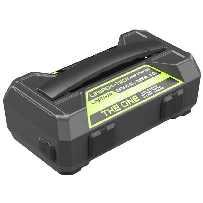 Εκκινητής Μπαταριών Αυτοκινήτου, Φορτιστής & Διαγνωστικό Μπαταριών, Powerbank, Φακός Led 5 Σε1 Lokithor JTC4250 LifePO4 12 Volt 4250A 1 Τεμάχιο - Image 5