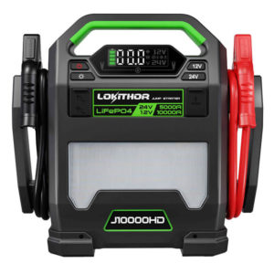 Επαγγελαμτικός Εκκινητής Μπαταριών , Powerbank, Φακός Led 3 Σε1 Lokithor J10000HD 12 Volt 10000A / 24V 5000A 1 Τεμάχιο