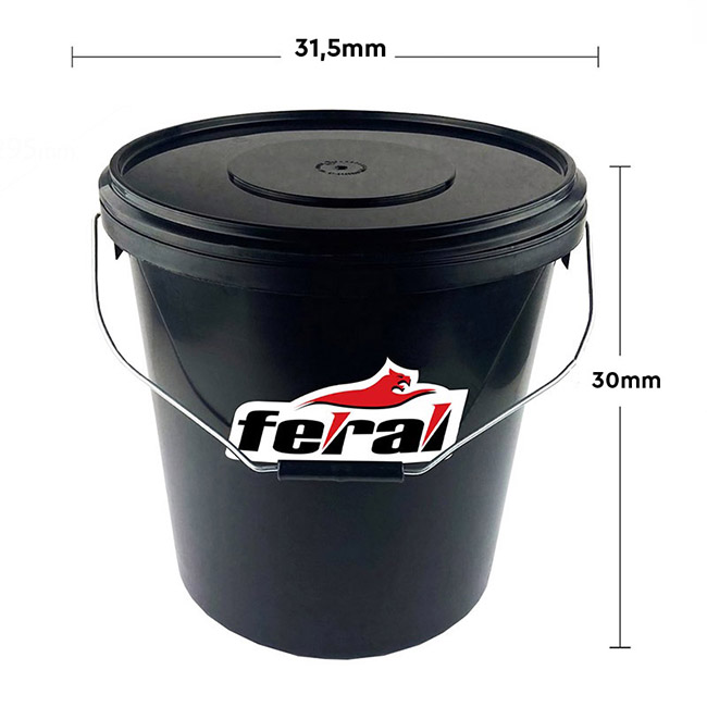 Κουβάς Στρόγγυλος Με Σχάρα Διαχωρισμού Μαύρος Με Καπάκι 18Lt Feral 1 Τεμάχιο - Image 5
