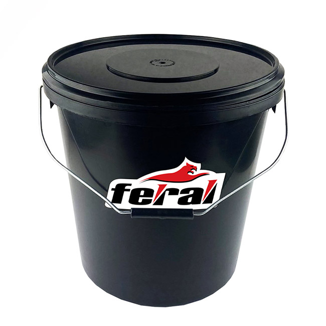 Κουβάς Στρόγγυλος Με Σχάρα Διαχωρισμού Μαύρος Με Καπάκι 18Lt Feral 1 Τεμάχιο - Image 7