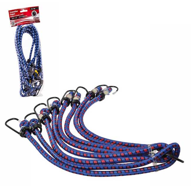 Χταπόδια Πρόσδεσης Ελαστικά Με Μεταλλικό Γάντζο 8mm x 1m Σετ 4 Τεμάχια - Image 2