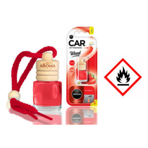 Αρωματικό Αυτοκινήτου Κρεμαστό Μπουκαλάκι Με Ξύλινο Καπάκι Aroma 6ml Με Άρωμα Strawberry S54470