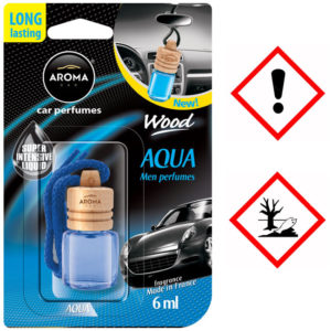 Αρωματικό Αυτοκινήτου Κρεμαστό Μπουκαλάκι Με Ξύλινο Καπάκι Aroma 6ml Με Αρωμα Aqua S40922