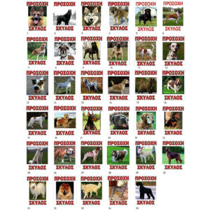 Πινακίδα Σήμανσης Πλέξιγκλας “Προσοχή Σκύλος” 20x25cm 1Τμχ