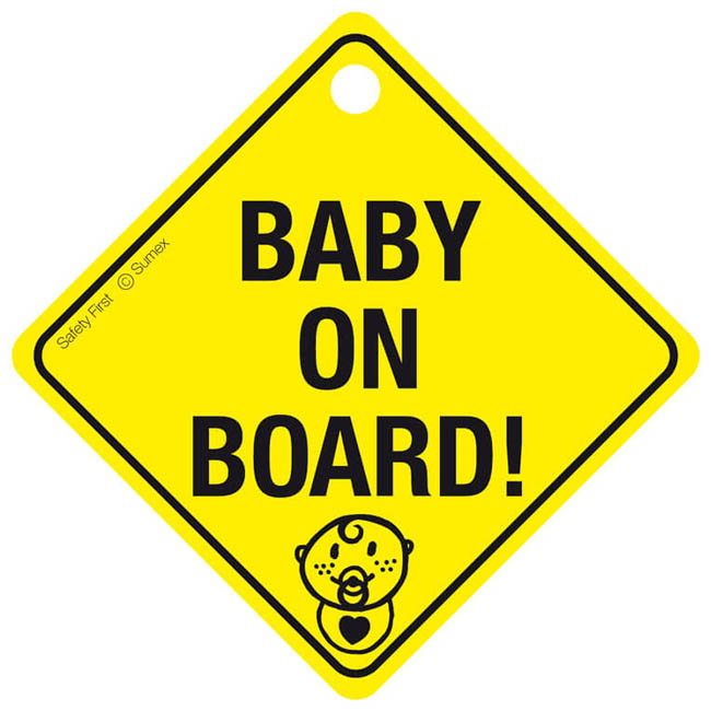 Σήμα “Baby On Board” Κίτρινο Πλέξιγκλας Με Βεντούζα