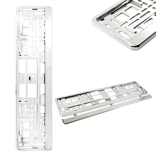 Πλαίσιο Πινακίδας Ευρωπαϊκό Χρωμίου 53x13cm 1 Τεμάχιο - Image 2