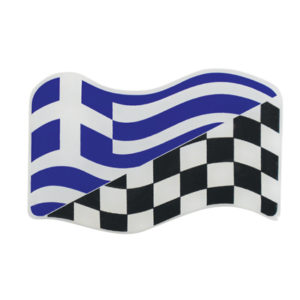 Αυτοκόλλητη Ελληνική – Αγωνιστική Σημαία Κυματιστή Σμάλτο 7.6x5cm 1Τμχ