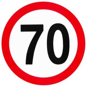 Αυτοκόλλητο Σήμα Όριο Ταχύτητας “70” 15cm 1Τμχ