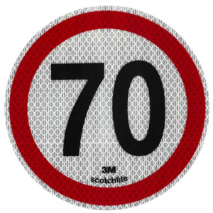 Αυτοκόλλητο Σήμα Όριο Ταχύτητας 3Μ “70” 15cm 1Τμχ