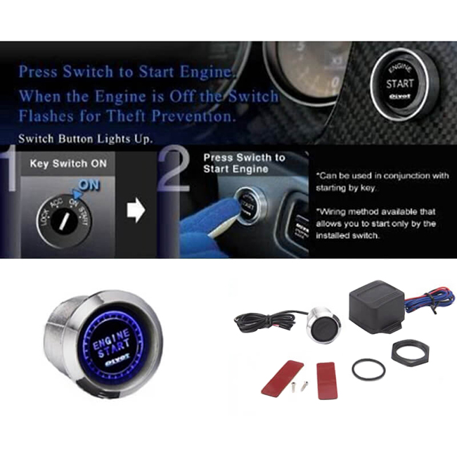 Κιτ Εκκίνησης Engine Start / Stop Pivot Illumi Starter 12V Led Μπλε 1 Τεμάχιο - Image 2