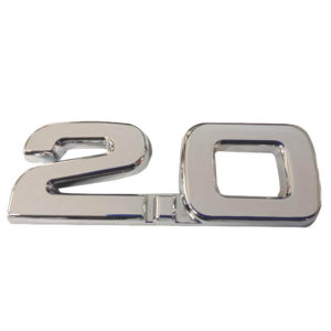 Αυτοκόλλητο Σήμα “2.0” Ασημί 10×2.5cm 1Τμχ