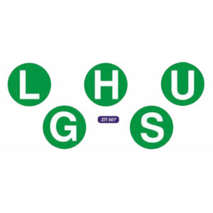 Αυτοκόλλητο Σήμα L- H – U – G – S Φ18.5cm 1Τμχ