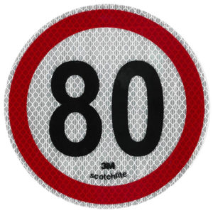 Αυτοκόλλητο Σήμα Όριο Ταχύτητας 3Μ “80” 15cm 1Τμχ