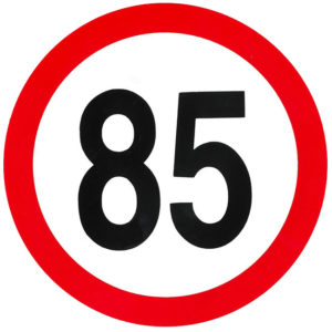 Αυτοκόλλητο Σήμα Όριο Ταχύτητας “85” 15cm 1Τμχ