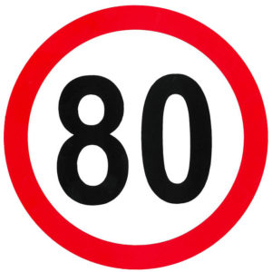 Αυτοκόλλητο Σήμα Όριο Ταχύτητας “80” 15cm 1Τμχ
