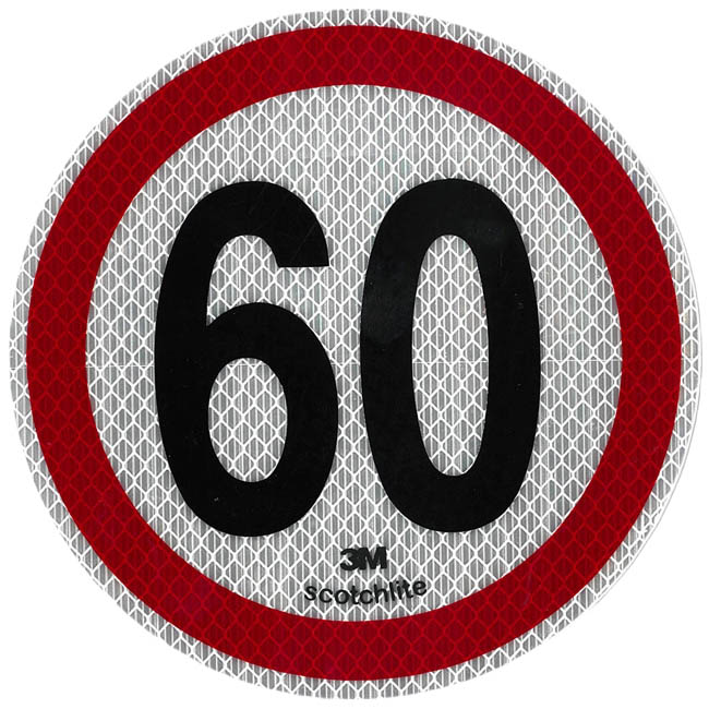 Αυτοκόλλητο Σήμα Όριο Ταχύτητας 3Μ “60” 15cm 1Τμχ