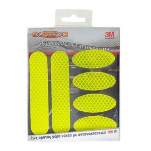 24686-2-antan-kit-kitrina-12×12-autogs_650 Αυτοκόλλητα Αντανακλαστικά Κιτ 3M Κίτρινα Φθορίζων 12x12cm 6Τμχ