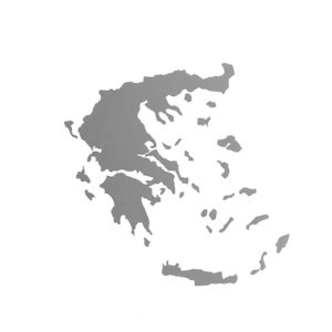 Αυτοκόλλητος Χάρτης Ελλάδα Ασημί 11x9cm 1Τμχ