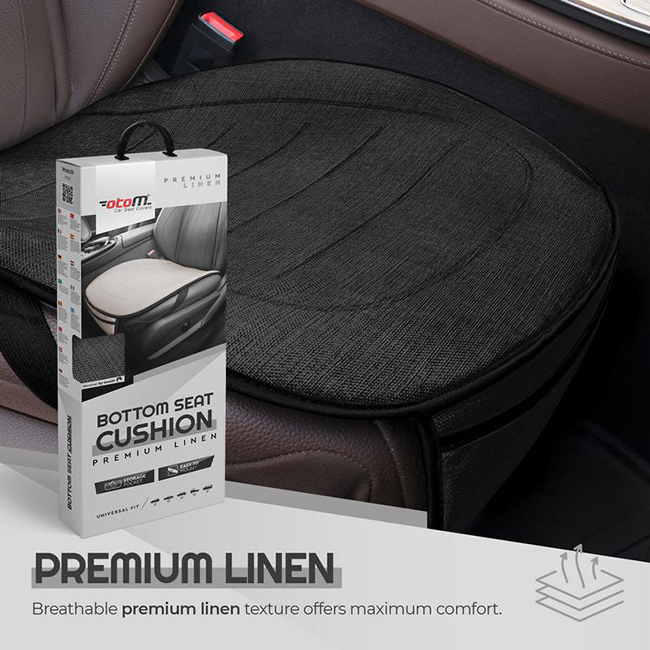 Προστατευτικό Καθίσματος (Κάτω) Με Μπροστινή Τσέπη Otom Από Λινό Ύφασμα Μαύρο CΒLΜ-101 1 Τεμάχιο - Image 6