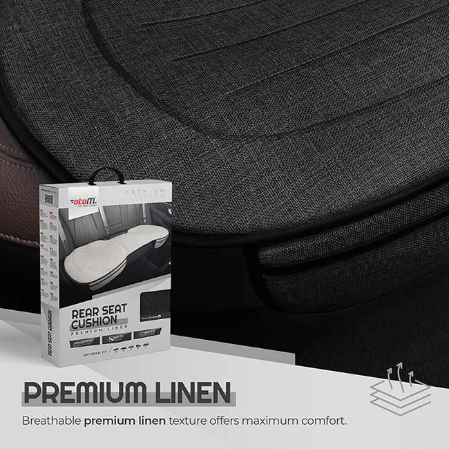 Προστατευτικό Καθίσματος Πίσω Θέσεων (Κάτω) Με Μπροστινές Τσέπες Otom Από Λινό Ύφασμα Μαύρο CRLN-101 1 Τεμάχιο - Image 5
