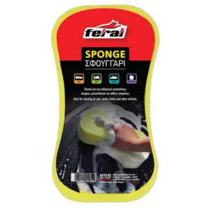 Σφουγγάρι Πλυσίματος Αυτοκινήτου Κίτρινο Feral 12×22.5x5cm 1 Τεμάχιο