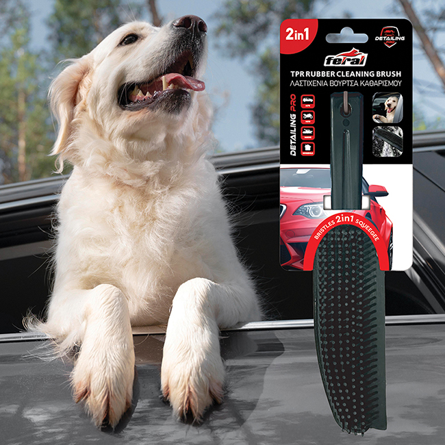 Βούρτσα Καθαρισμού Λαστιχένια Για Τρίχες / Χειροκαθαριστήρας Τζαμιών Σιλικόνης 2in1 Feral Detailing Pro 25x5cm 1 Τεμάχιο - Image 2