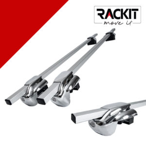 Μπάρες Οροφής Rackit Αλουμινίου 123cm Railing System Ασημί Με Καπάκια 2 Τεμάχια