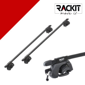 RACKIT Μπάρες Οροφής Μεταλλικές 125cm Railing System Σετ Με Πόδια & Κλειδαριά 2τμχ Μαύρες