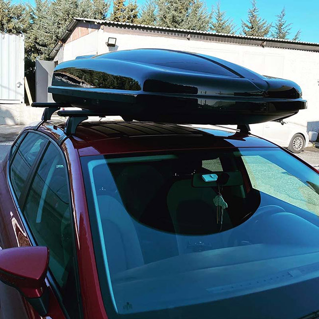 Μπαγκαζιέρα Οροφής Αυτοκινήτου Free 480lt Μαύρη Γυαλιστερή Με Διπλό Άνοιγμα Και Τοποθέτηση Quick Fix - Image 5