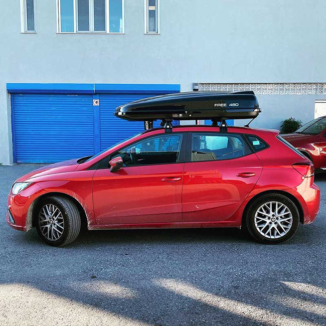 Μπαγκαζιέρα Οροφής Αυτοκινήτου Free 480lt Μαύρη Γυαλιστερή Με Διπλό Άνοιγμα Και Τοποθέτηση Quick Fix - Image 7