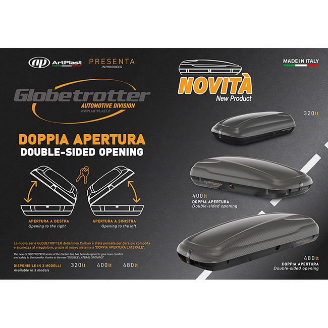 Μπαγκαζιέρα Οροφής Αυτοκινήτου Artplast 480lt Carbon Dual Opening - Image 3