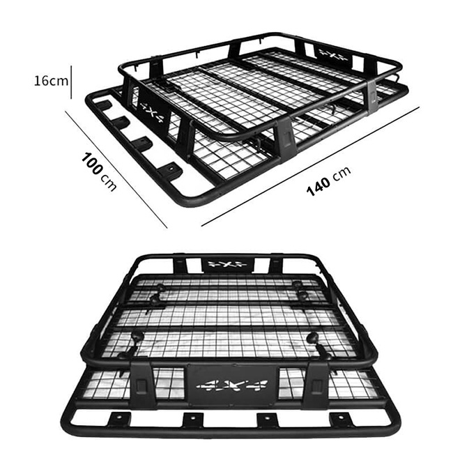 RACKIT Safari Σχάρα Οροφής Αυτοκινήτου Μεταλλική 140x100cm Μαύρη - Image 4