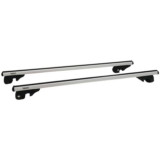RACKIT RK004-1 Μπάρες Οροφής Αλουμινίου Universal Railing System Σετ με Πόδια & Κλειδαριά Τετράγωνες Ασημί 135cm 2τμχ - Image 2
