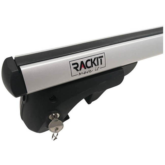 RACKIT RK004-1 Μπάρες Οροφής Αλουμινίου Universal Railing System Σετ με Πόδια & Κλειδαριά Τετράγωνες Ασημί 135cm 2τμχ - Image 4