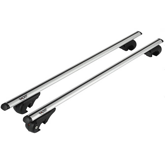 RACKIT RK004 Μπάρες Οροφής Αλουμινίου Universal Railing System Σετ με Πόδια & Κλειδαριά Οβάλ Ασημί 120cm 2τμχ - Image 2