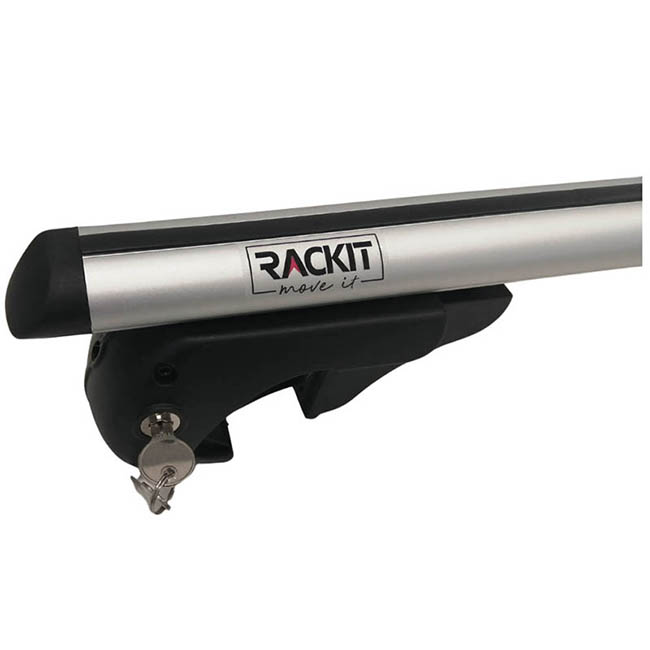 RACKIT RK004 Μπάρες Οροφής Αλουμινίου Universal Railing System Σετ με Πόδια & Κλειδαριά Οβάλ Ασημί 120cm 2τμχ - Image 3