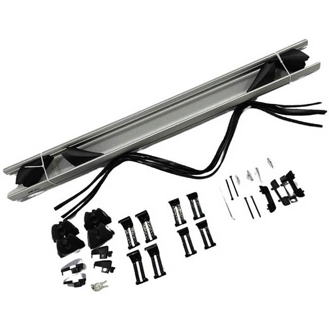 RACKIT RK003C1 Μπάρες Οροφής Αλουμινίου Αεροδυναμικές Universal Open & Closed Railing System Σετ με Πόδια & Κλειδαριά Ασημί 120cm 2τμχ - Image 4