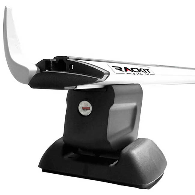 RACKIT RK009C Μπάρες Οροφής Αλουμινίου Αεροδυναμικές Universal Fix-Point Σετ με Πόδια & Κλειδαριά Ασημί 135cm 2τμχ - Image 5