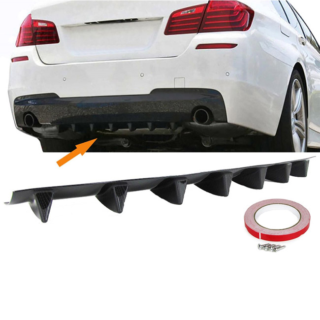 Diffuser Πίσω Προφυλακτήρα Universal Με 7 Πτερύγια Μαύρο Από Abs Πλαστικό 1 Τεμάχιο - Image 3