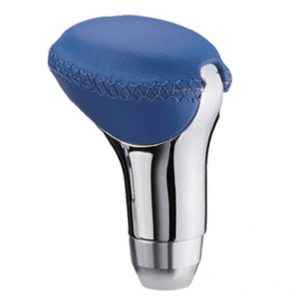 Πόμολο Λεβιέ Ταχυτήτων Μπλε-Νίκελ Οβάλ Με Ραφές