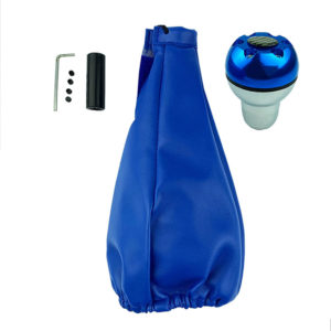 Πόμολο Και Φυσούνα Λεβιέ Ταχυτήτων Μπλε Δερματίνη