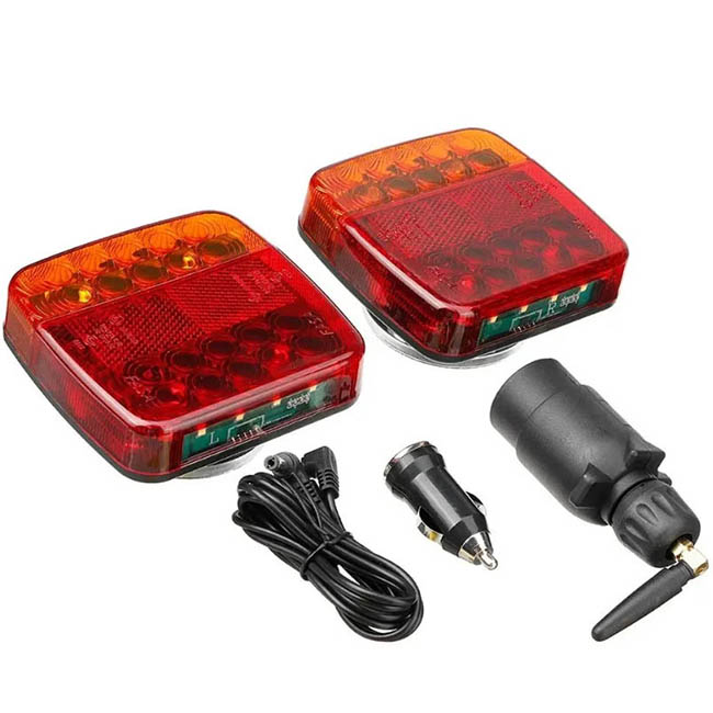 Φανάρια Τρέιλορ Led Μαγνητικά Ασύρματα 12 – 24 Volt 10×10.5 cm 2 Τεμάχια