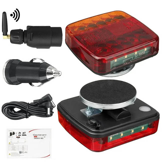 Φανάρια Τρέιλορ Led Μαγνητικά Ασύρματα 12 - 24 Volt 10x10.5 cm 2 Τεμάχια - Image 2