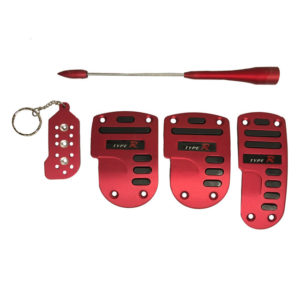 Πεντάλ Αλουμινίου Universal Με Πόμολο, Λεβιέ, Μπρελόκ & Κεραία Type-R Κόκκινο Σετ 8 Τεμάχια