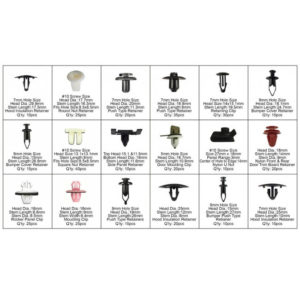 Κουμπώματα Ταπετσαρίας Αυτοκινήτου Για Toyota (18 Διαφορετικά Σχέδια) 360 Τεμάχια